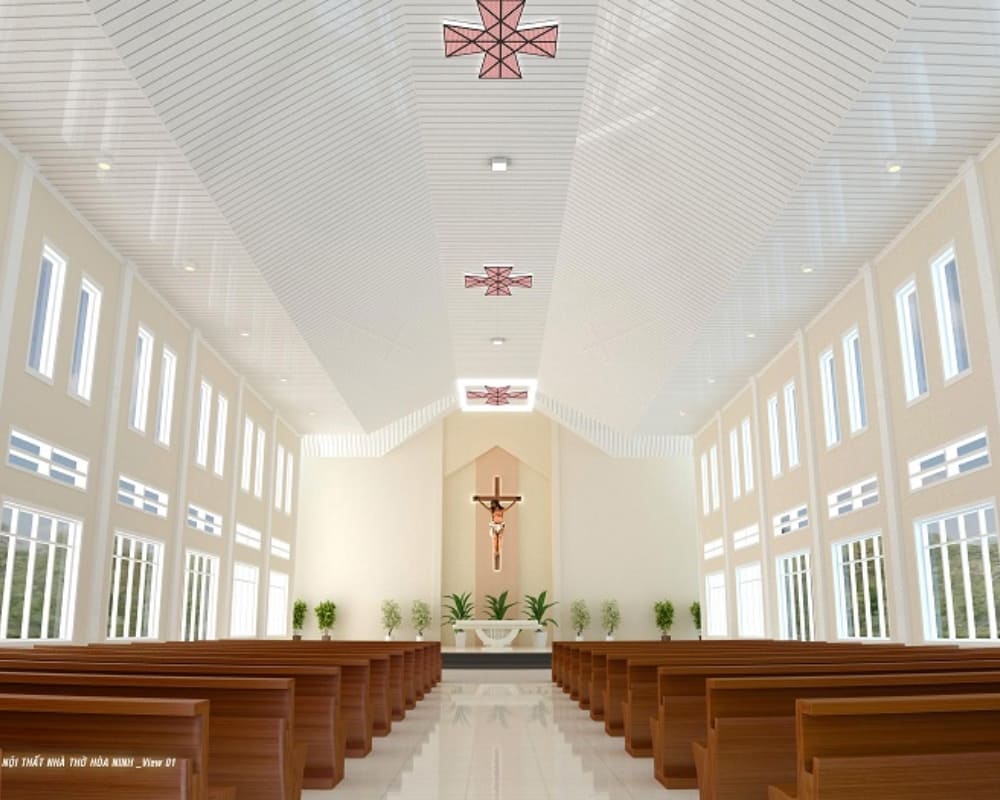 Thi công Trần Nhôm Nhà Thờ Sơn Trà